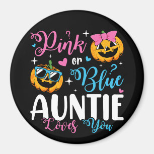 Aimant Rose Ou Bleu Tante Aime Vous Citrouille Baby Circl