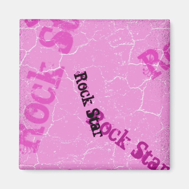 Aimant Rose Rock Star (Devant)