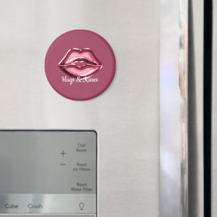 Aimant Rose rouge lèvres Kiss