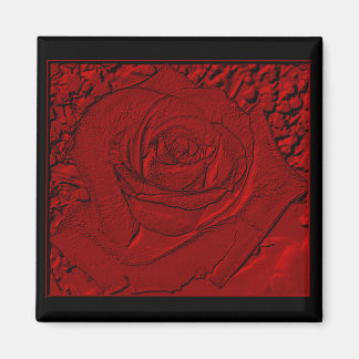 Aimant Rose rouge "Sculpture"