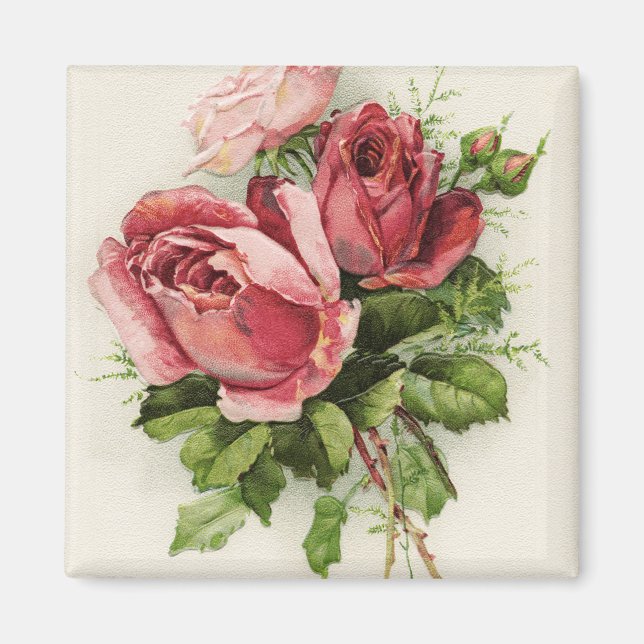 Aimant Roses d'antiquités vintages (Devant)