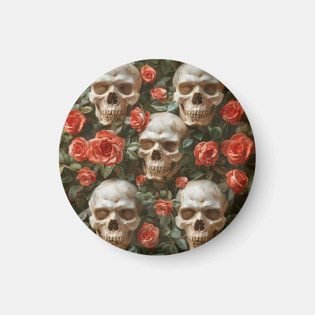 Aimant Roses et crânes (Devant)