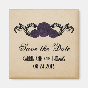Aimant Roses gothiques Swirl Enregistrer l'aimant de date