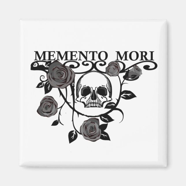 Aimant Roses noirs Memento mori (Devant)