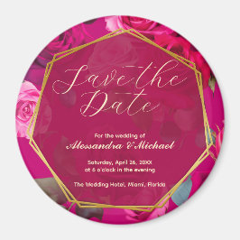 Aimant Roses roses roses sur Viva Magenta | Mariage Carte