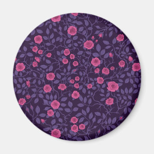Aimant Roses sauvages en rose et violet