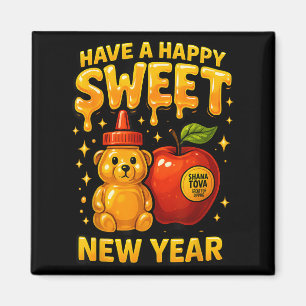 Aimant Rosh Hashanah Bonne Année Sucrée Chéri Ours Jewi