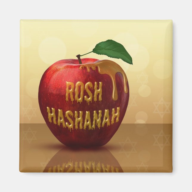 Aimant Rosh Hashanah Juif Nouvel An Honey Apple (Devant)