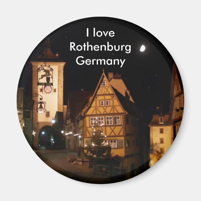 Aimant Rothenburg Allemagne en clair de lune (Devant)