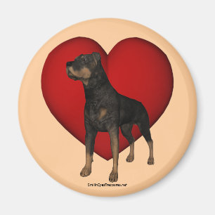 Aimant Rottweiler Chien Coeur rouge
