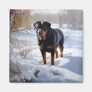Aimant Rottweiler Qu'il neige Noël