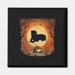 Aimant Rottweilers Pleine lune Animal Silhouette Hallowee