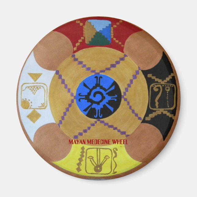 AIMANT ROUE MÉDECINE, ROUE MAYAN MEDECINE (Devant)