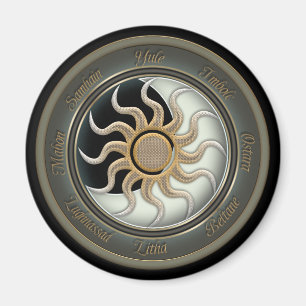 Aimant Roue Sun et Moon Pagan