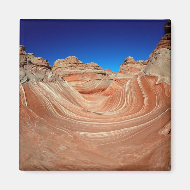 Aimant Rouge, beige et jaune strié au vent et (Devant)