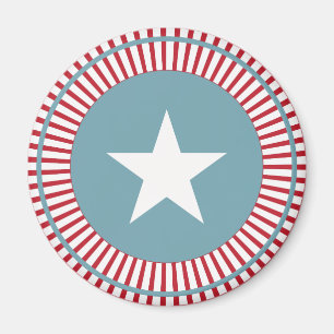 Aimant Rouge Blanc & Bleu Étoiles et rayures
