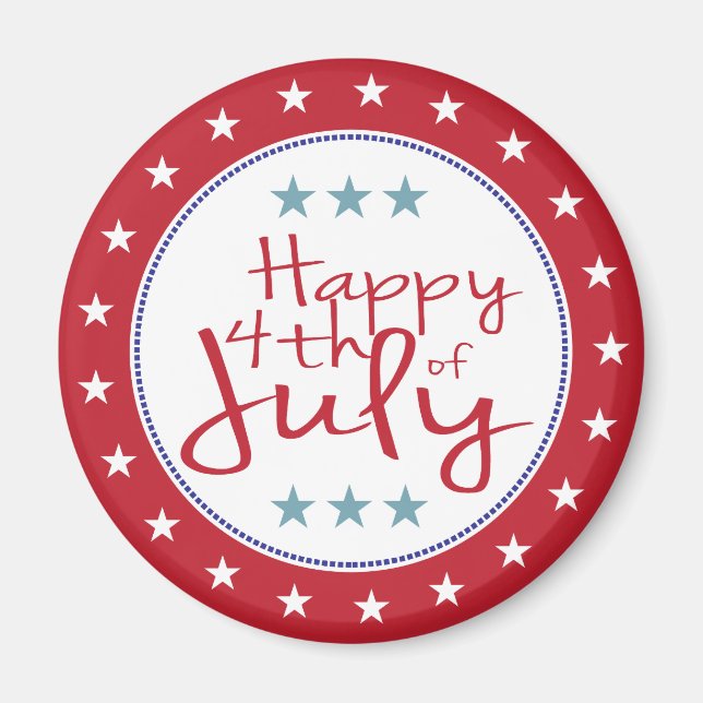 Aimant Rouge Blanc & Bleu Étoiles et rayures (Devant)