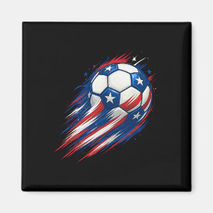 Aimant Rouge Blanc Et Bleu Soccer Ll Patriotique Quatre J