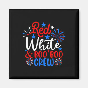 Aimant Rouge Blanc Et Boo Boo Crew Drôle 4 juillet Infirm