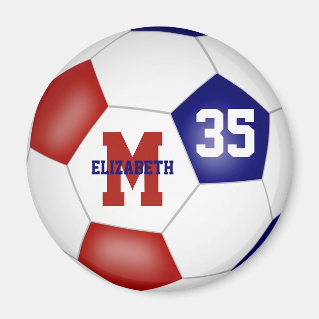 Aimant rouge bleu école couleurs enfants équipe de footba (Devant)