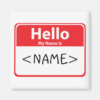 Aimant Rouge Bonjour Je M'appelle , <NAME>