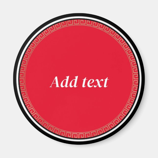 Aimant Rouge clair avec texte blanc (Devant)