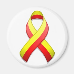 Aimant rouge et jaune de ruban de conscience