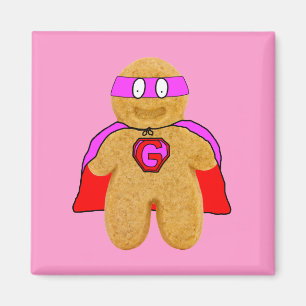 aimant rouge et rose de superhéros de bonhomme en