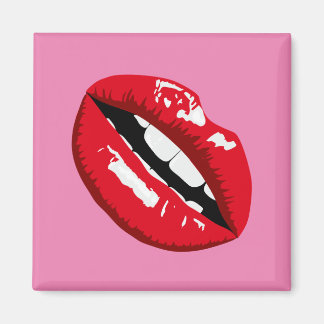 Aimant rouge lèvres baiser rétro 80's design fridge aiman