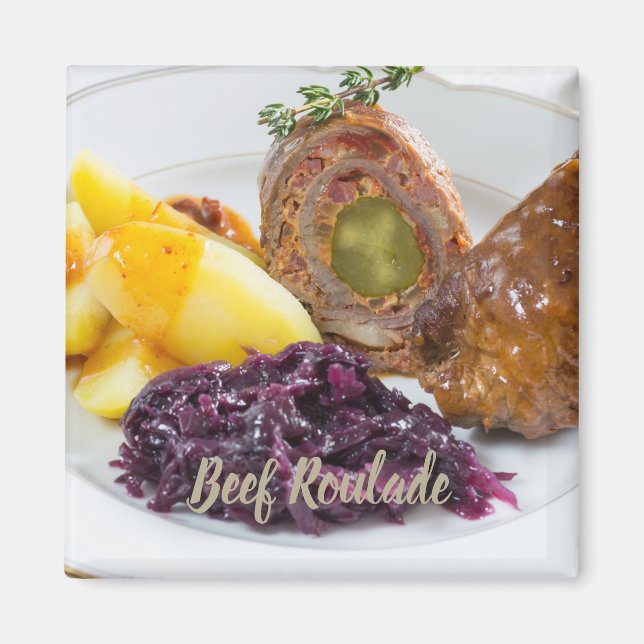 Aimant Roulade de boeuf avec pommes de terre et cuisine d (Devant)