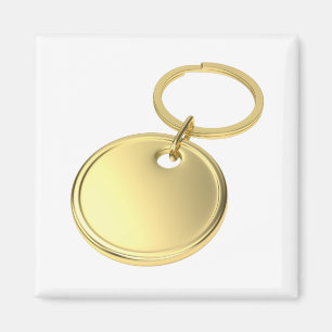 Aimant Round Gold Keychain