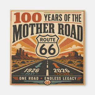 Aimant Route 66 100e anniversaire vintage