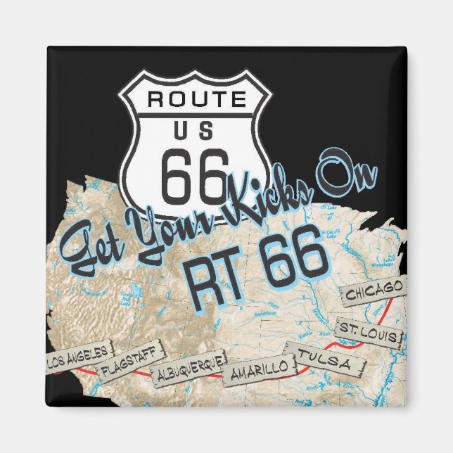 Aimant route 66 cadeaux (Devant)