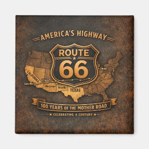 Aimant Route 66 Monument du 100e anniversaire