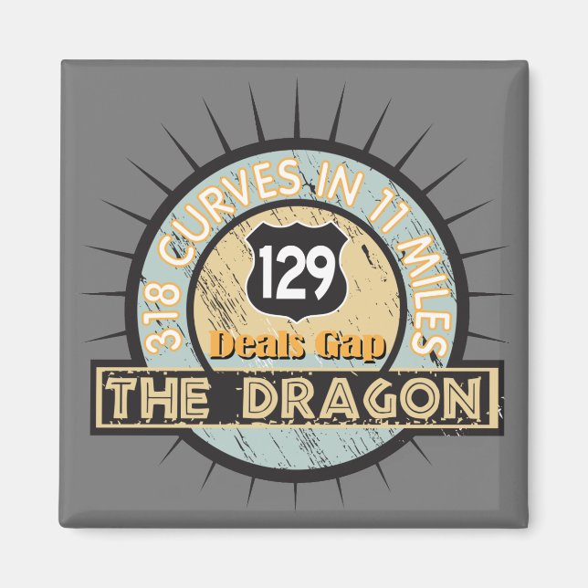 Aimant Route de la moto Le dragon dans les affaires écart (Devant)