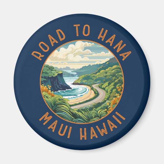 Aimant Route vers Hana Maui Hawaii Circle en détresse rét (Devant)