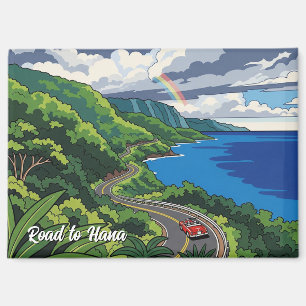 Aimant Route vintage pour Hana Maui Hawaii Travel