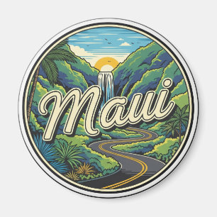 Aimant Route vintage vers Hana Maui Hawaii Voyage