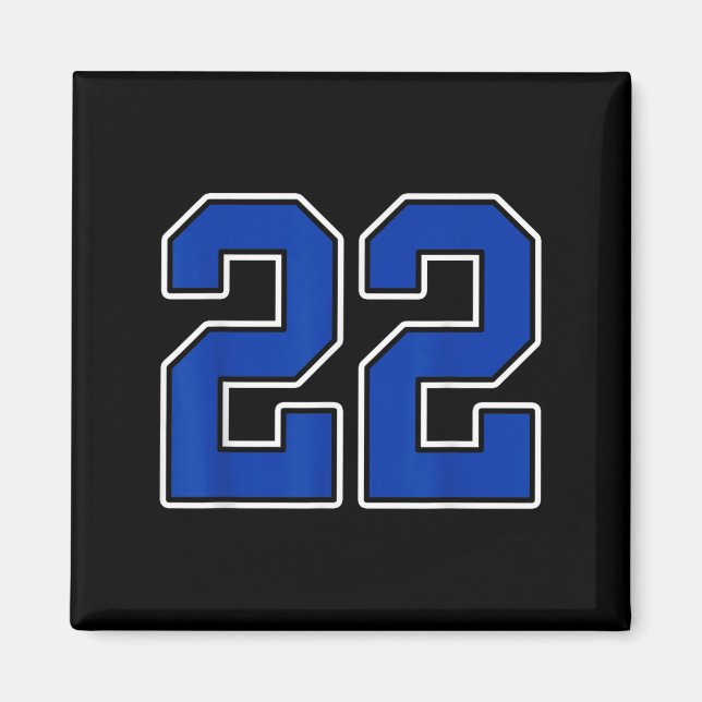 Aimant Royal Bleu Blanc Numéro 22 Joueur Jersey Uniforme  (Devant)