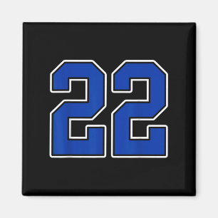Aimant Royal Bleu Blanc Numéro 22 Joueur Jersey Uniforme