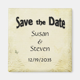Aimant RSVP Mariage Papillon Vintage