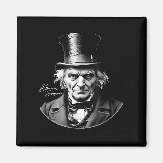 Aimant Rtrait Scrooge Ebenezer Avec Signature (Devant)