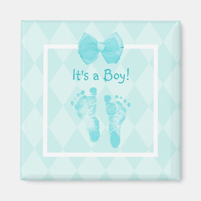 Aimant Ruban bleu de bébé de baby shower mignon (Devant)
