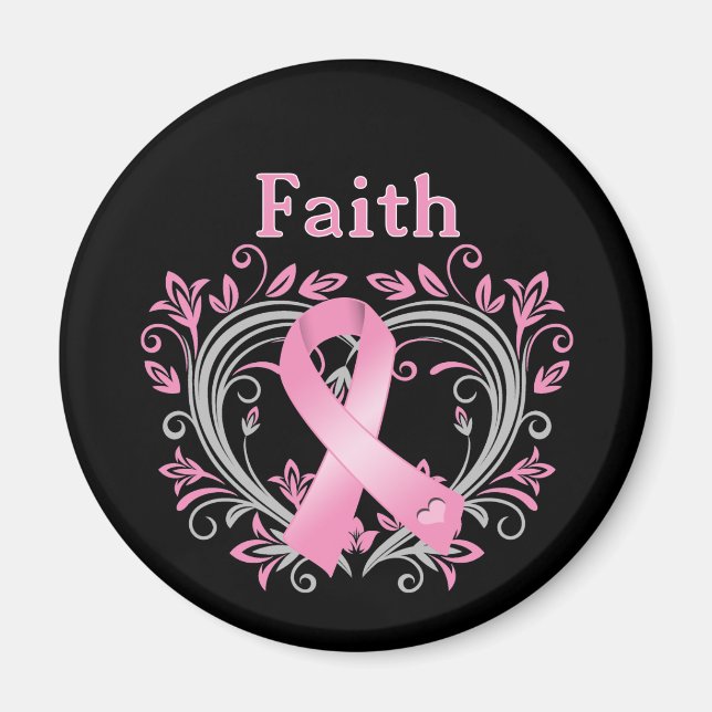 Aimant Ruban Faith Sensibilisation au cancer du sein (Devant)