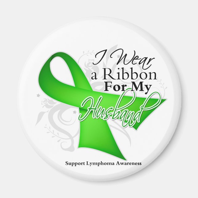 Aimant Ruban vert de chaux pour mari - Lymphome (Devant)