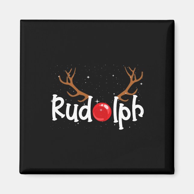 Aimant Rudolph Red Nose Reindee Noël Amusement 1 (Devant)