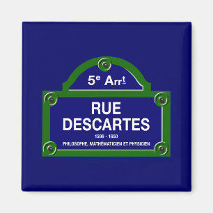 Aimant Rue Descartes, plaque de rue de Paris