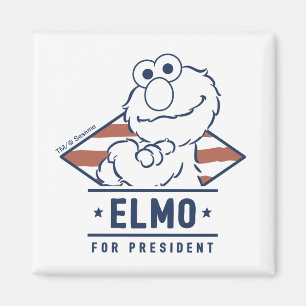 Aimant Rue Sésame   Elmo pour Président Vintage
