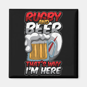 Aimant Rugby Et Bière C'Est Pourquoi Je Suis Ici Drôle Co
