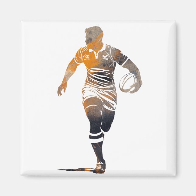 Aimant Rugby Jeu Sport Challenge Illustration Silhouette (Devant)